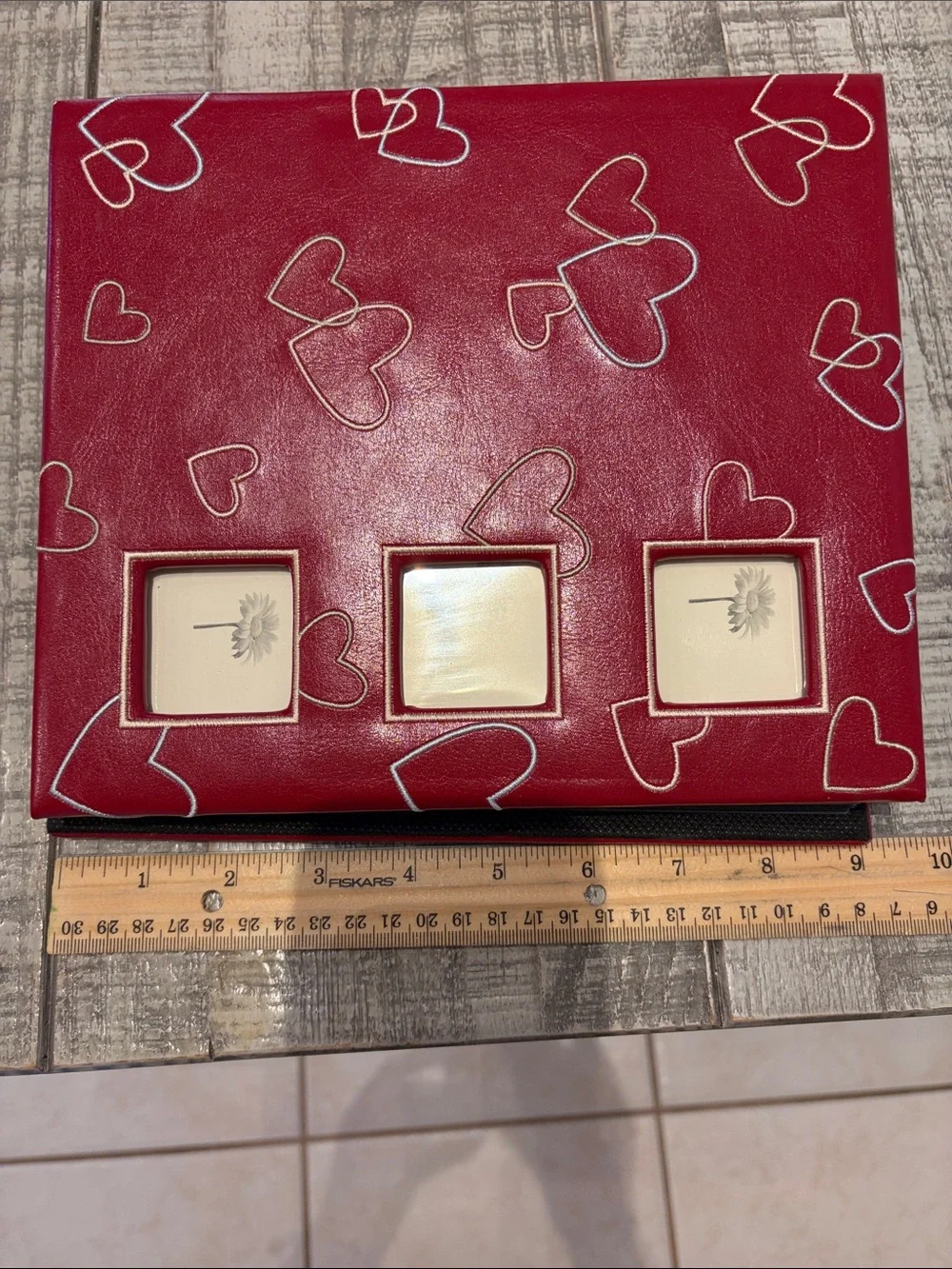 ELSA Red Photo Album with White Heart Accents